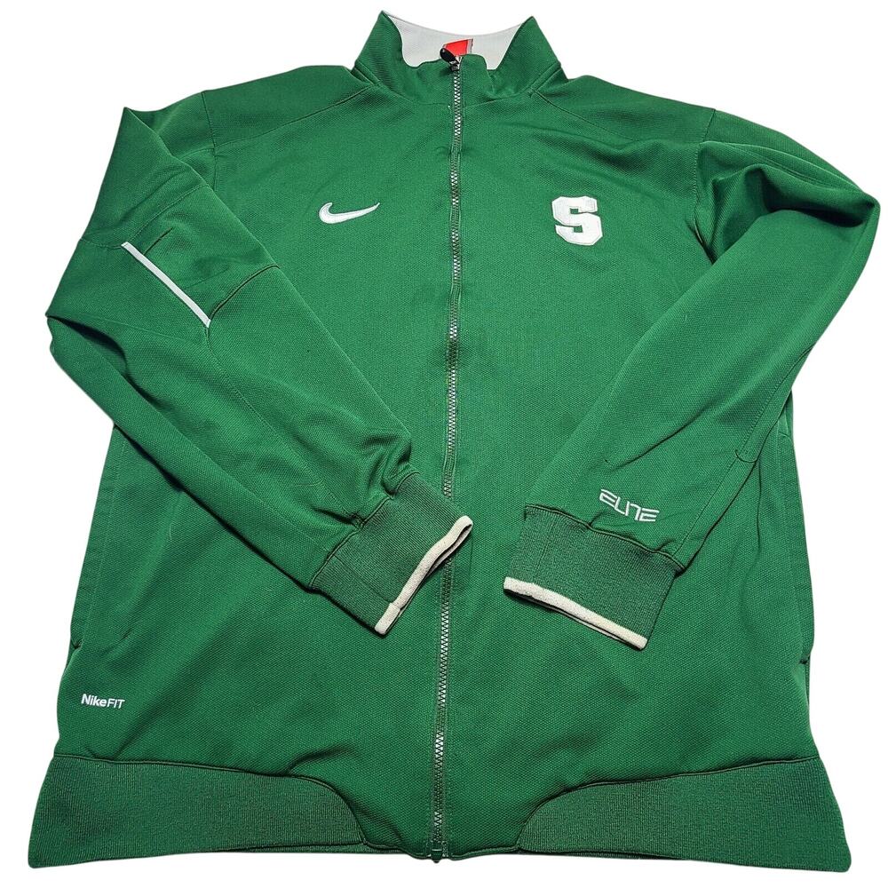 Nike Fit Dry Elite Team Michigan State Spartans Green Vented Track Jacket Large